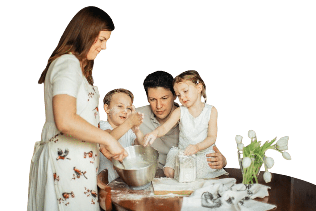 famille qui cuisine