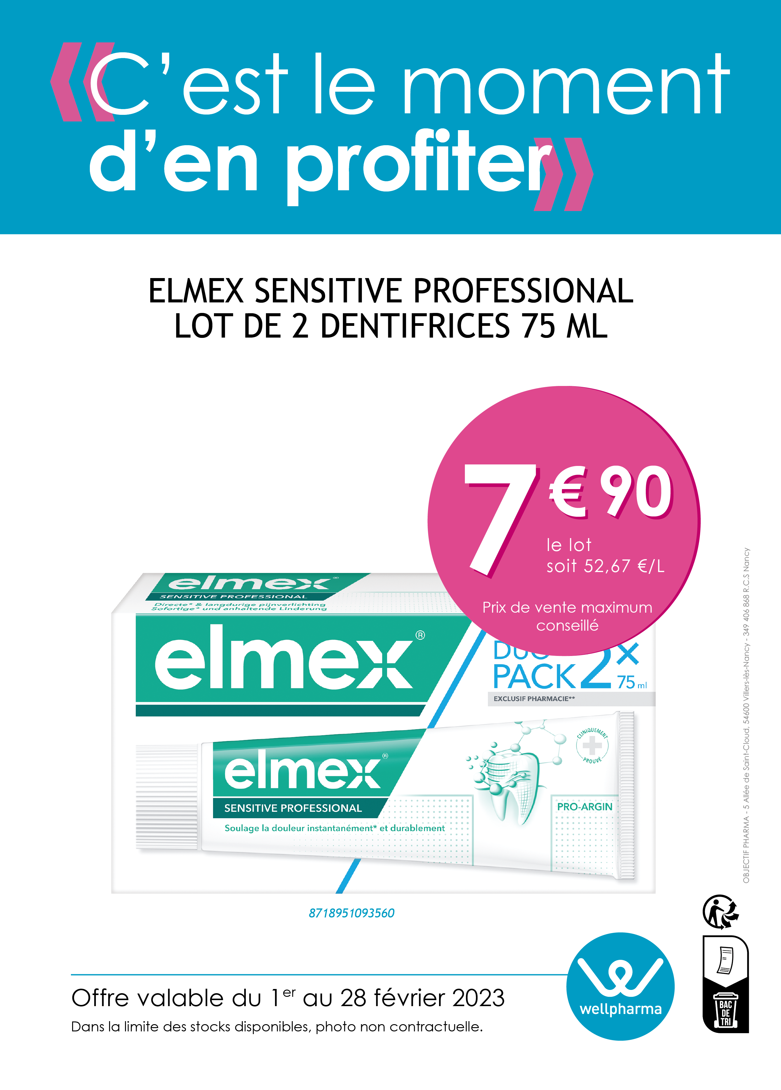 Promotion, dentifrice elmex sensitive professionnal pack de 2